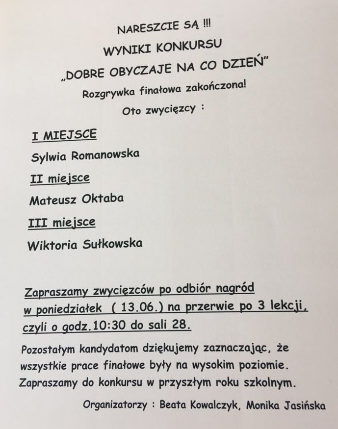 konkurs Dobre obyczaje
